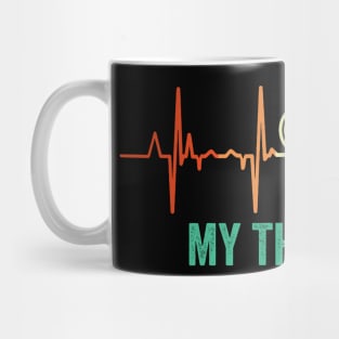 My Therapist Vintage Bicycle Heartbeat Funny Bike Riding Rider Cycling Mug